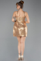 Gold Straplez Mini Pul Payet Gece Elbisesi ABK2201