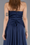 Lacivert Straplez Peplum Kuyruklu Uzun Dantel Abiye ABU5615
