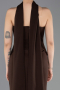 Kahve Straplez Peplum Kesim Uzun Abiye Elbise ABU5735