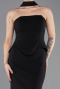 Siyah Straplez Peplum Kesim Uzun Abiye Elbise ABU5735