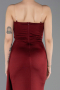 Bordo Straplez Uzun Abiye Elbise ABU5746