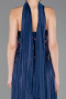 Lacivert Straplez Peplum Kesim Pliseli Uzun Abiye ABU5786
