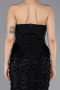Siyah Straplez Peplum Uzun Pullu Abiye Elbise ABU5919