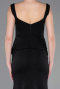 Siyah-Gold Kolsuz Kare Yaka Peplum Uzun Balık Abiye ABU5768