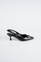 Siyah Deri Stiletto ABD2108