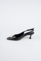 Siyah Deri Stiletto ABD2108