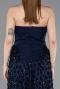 Lacivert Pullu Straplez Peplum Kesim Abiye Elbise ABU6124