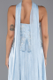 Buz Mavisi Straplez Peplum Kesim Pliseli Uzun Abiye ABU5786