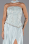 Mint Straplez Peplum Kesim Pliseli Uzun Abiye ABU5786