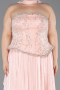 Somon Straplez Peplum Pliseli Büyük Beden Abiye ABU5793