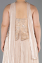 Bej Straplez Peplum Pliseli Büyük Beden Abiye ABU5793