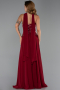 Bordo Payetli Straplez Yaka Peplum Uzun Şifon Abiye ABU6391