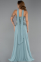 Mint Payetli Straplez Yaka Peplum Uzun Şifon Abiye ABU6391