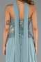 Mint Payetli Straplez Yaka Peplum Uzun Şifon Abiye ABU6391