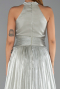 Mint Halter Yaka Yırtmaçlı Uzun Şifon Abiye Elbise ABU6441