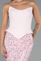 Pudra Straplez Peplum Kesim Eteği Pullu Uzun Abiye ABU6546