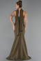Haki Straplez Yaka Peplum Uzun Balık Abiye Elbise ABU6575