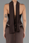 Kahve Taşlı Straplez Yaka Peplum Uzun Saten Abiye Elbise ABU6655