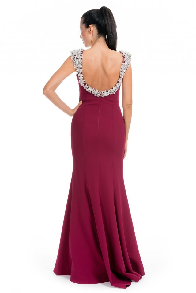 Uzun Mürdüm Abiye Elbise GG6675 | Abiyefon.com