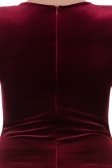 Bordo Kadife Uzun Abiye Elbise T2293