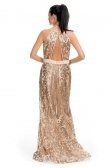 Uzun Gold Pul Payetli Balık Abiye S4315