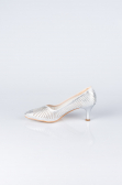Gümüş Taşlı Stiletto Abiye Ayakkabı MJ5151