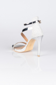 Gümüş Simli Stiletto Abiye Ayakkabı AB1043