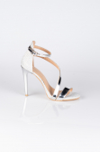 Gümüş Simli Stiletto Abiye Ayakkabı AB1043