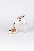 Gümüş Simli Stiletto Abiye Ayakkabı AB1043