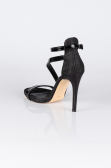 Siyah Simli Stiletto Abiye Ayakkabı AB1043