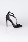 Siyah Simli Stiletto Abiye Ayakkabı AB1043