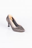 Platin Taşlı Stiletto Abiye Ayakkabı MJ5431