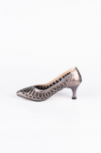 Platin Taşlı Stiletto Abiye Ayakkabı MJ5431