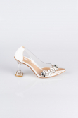 Beyaz Taşlı Stiletto AB1055