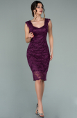 Violet Dantelli Kısa Elbise ABK010