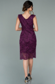 Violet Dantelli Kısa Elbise ABK010