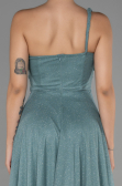 Firuze Tek Omuz Helen Simli Uzun Abiye ABU2834
