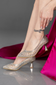 Dore Taşlı Stiletto Abiye Ayakkabı MJ5431