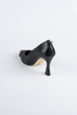 Siyah Deri Stiletto Abiye Ayakkabı MJD5158