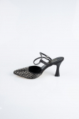 Siyah Saten Stiletto MJ5165