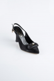 Siyah Lazer Kesim Stiletto MJL5164