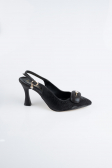 Siyah Lazer Kesim Stiletto MJL5164