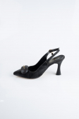 Siyah Lazer Kesim Stiletto MJL5164