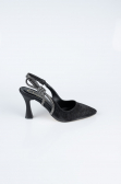 Siyah Lazer Kesim Stiletto MJ4102