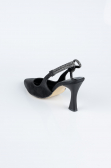 Siyah Lazer Kesim Stiletto MJ4102