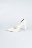 Beyaz Taşlı Stiletto AB1138
