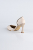 Ten Taşlı Saten Stiletto Abiye Ayakkabı MJ8008