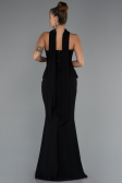 Siyah Pullu Straplez Peplum Kesim Uzun Abiye Elbise ABU5320