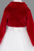 Kırmızı Kız Çocuk Kürklü Kısa Bolero Ceket ABK2467