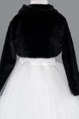 Siyah Kız Çocuk Kürklü Kısa Bolero Ceket ABK2467